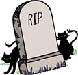 Tombstone with two cats