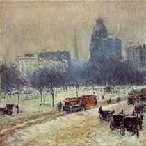 Winter in Union Square by Childe Hassam